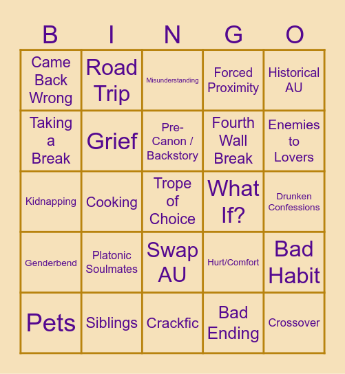 DSaF Trope Bingo Card