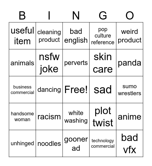 japanese commercial bingo Card