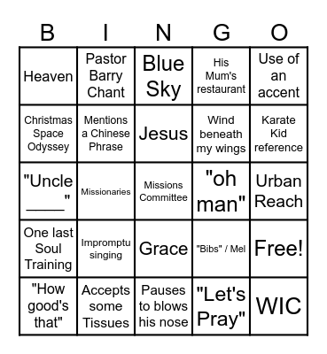Get 5 in a row to get Bingo Card