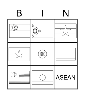 Asean Flag Bingo Card