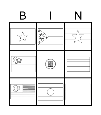 Asean Flag Bingo Card