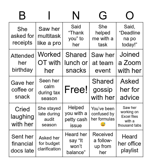 FAREWELL BINGO Card