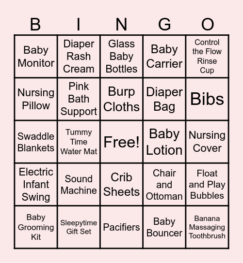 Registry BINGO Card
