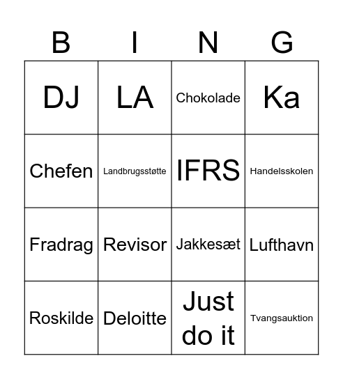 Christian og Simone Bryllup Bingo Card