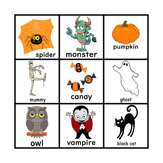 1.2年 ハロウィン Bingo Card