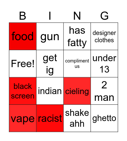 ometv Bingo Card