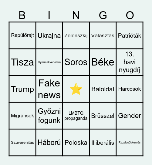 Orbán bingó Bingo Card