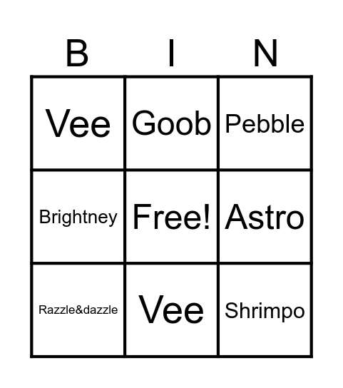 Twisted bingo Card