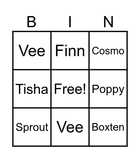 Twisted bingo Card