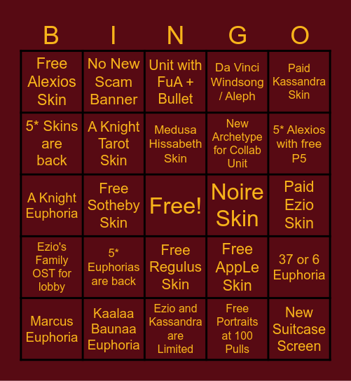 AC Collab Bingo Card Bingo Card