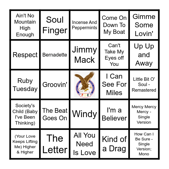 HITS OF 1967 Bingo Card
