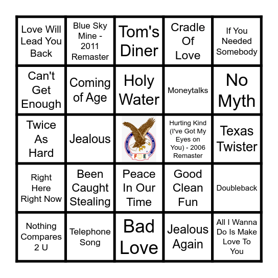 1990 Bingo Card