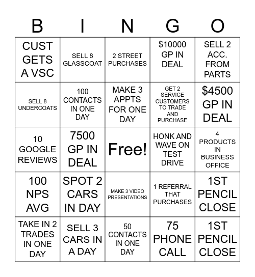 OLIVER SUBARU OF RUTLAND Bingo Card