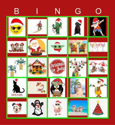 Christmas in July Bingo Card