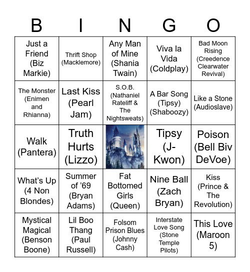 BIRTHDAY MUSIC BINGO Card