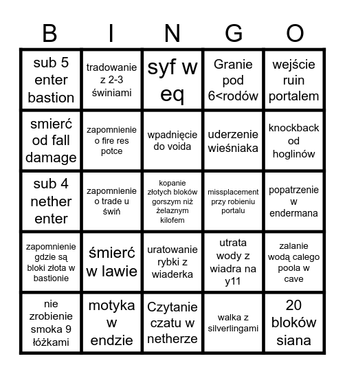 Cup Dla Bap Bingo Card