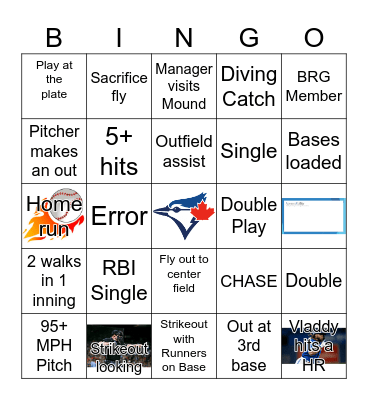 BASEBALL Bingo Card