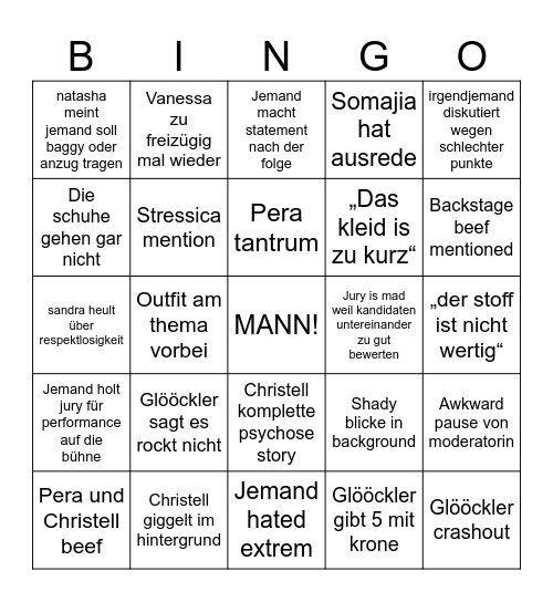 Msr Bingo Card