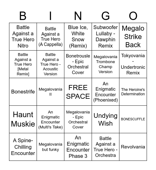 Remix Bingo Card