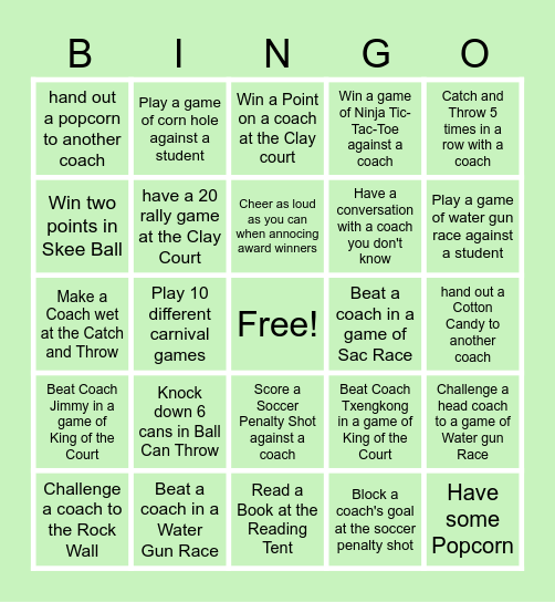 SPUT CARNIVAL Bingo Card