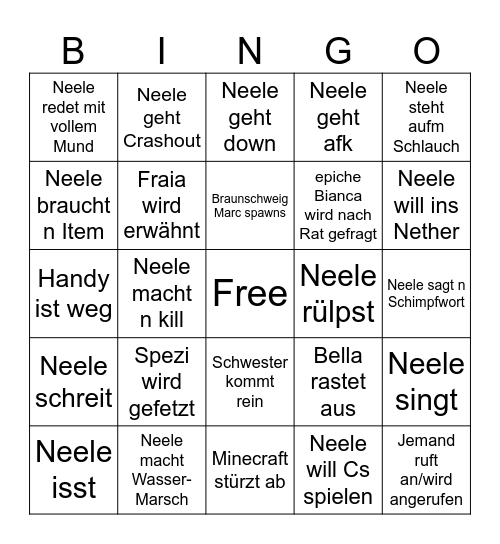Neele-Bingo Card
