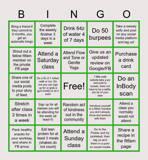 Back in the Groove Bingo Card