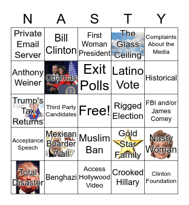 #pussygrabsback BINGO Card
