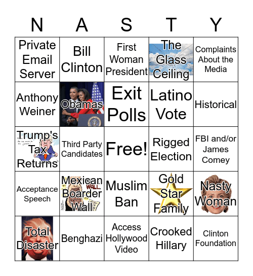 #pussygrabsback BINGO Card