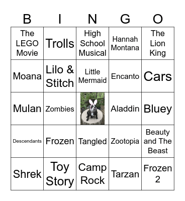 Disney Trivia Bingo! Bingo Card
