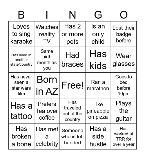 Auth BingoBingo Card