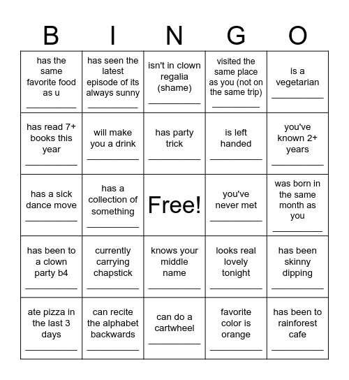 find someone who..... Bingo Card