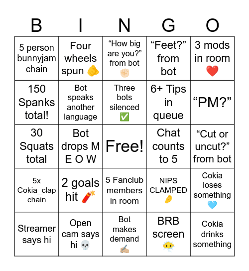 ⭐️BINGO LVL 1⭐️ Bingo Card