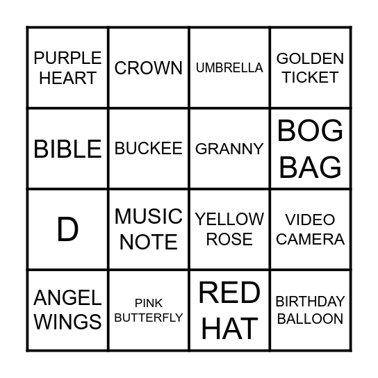 DOC Bingo Card