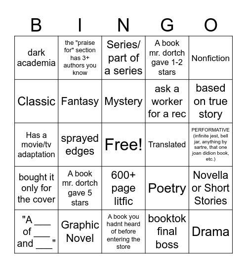 Consumerism Book Bingo Card