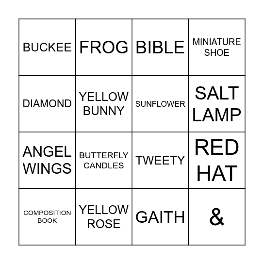 DOC Bingo Card