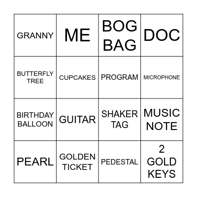DOC Bingo Card