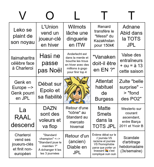 Pro League 24/25 Bingo Card