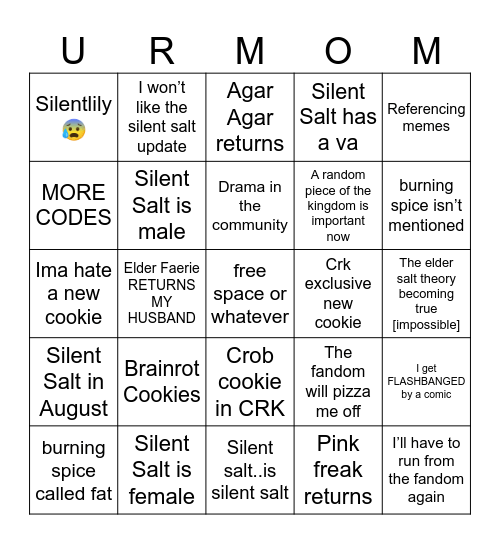 CRK Bingo 2025 Bingo Card