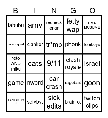 FANTASTIC REEL BINGO PART 4 Bingo Card