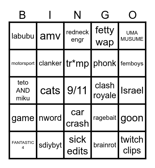 FANTASTIC REEL BINGO PART 4 Bingo Card