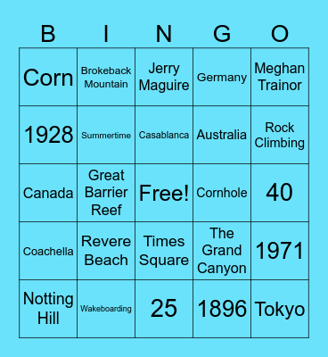 Summer Bingo Fun! Bingo Card