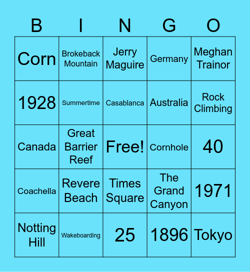 Summer Bingo Fun! Bingo Card