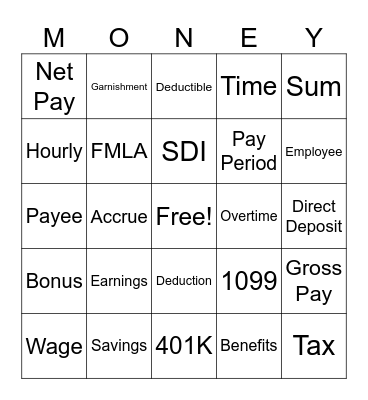 Payroll People Bingo Card