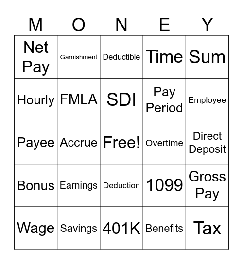 Payroll People Bingo Card