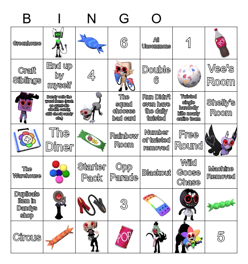 Dandys World Bingo Card