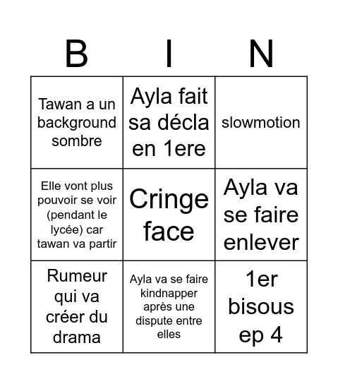 Only you Bingo Card