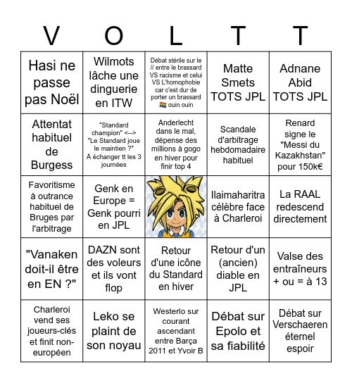 Pro League 25-26 Bingo Card