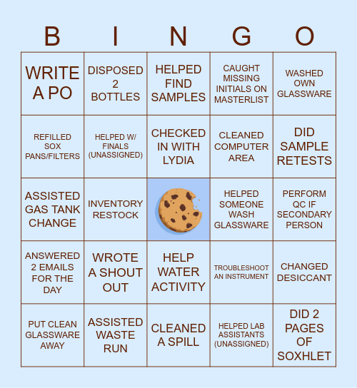 LAB BINGO Card
