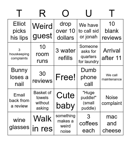 WORK BINGO Card