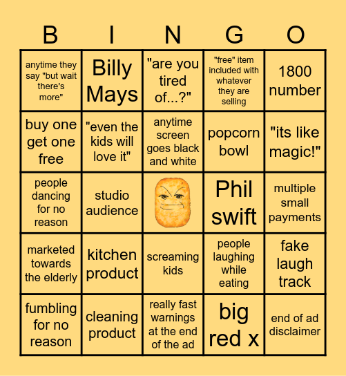 Infomercial Bingo! Bingo Card